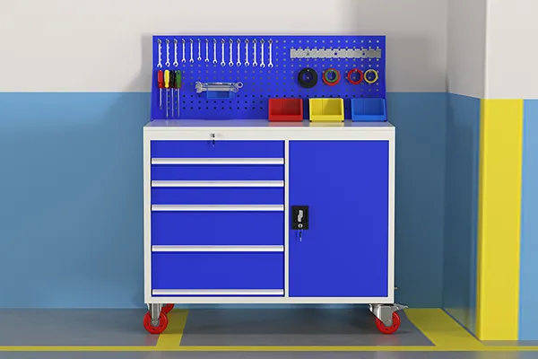 帶輪五斗右單門工具柜